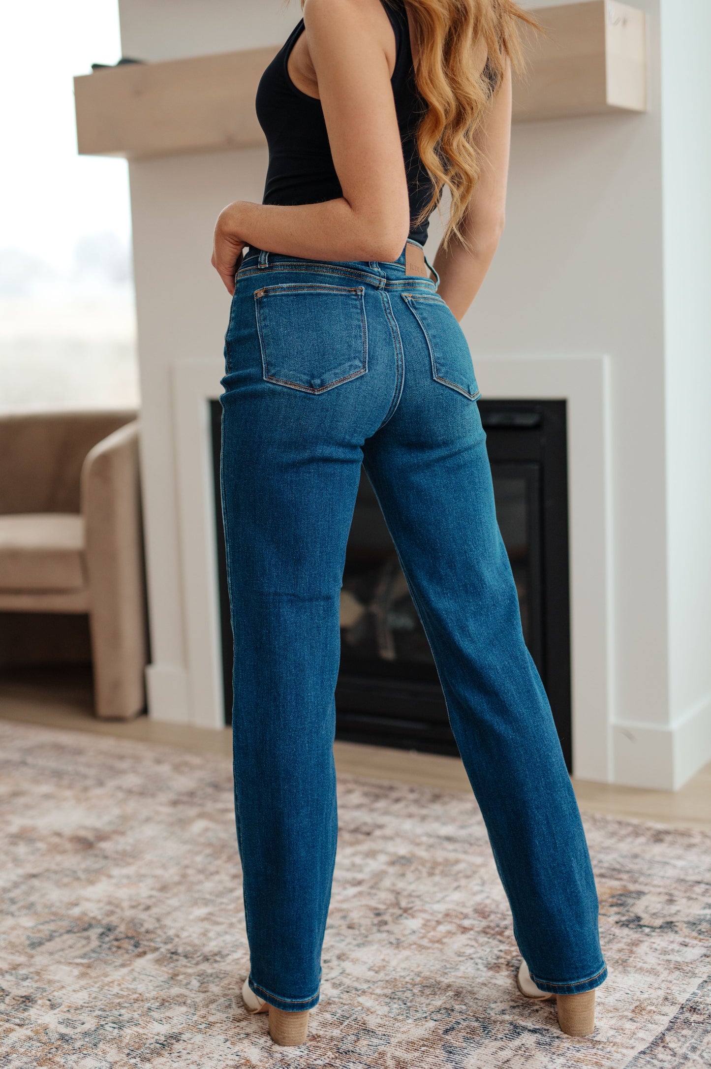 JUDY BLUE Pippa High Rise Button Fly Dad Jeans