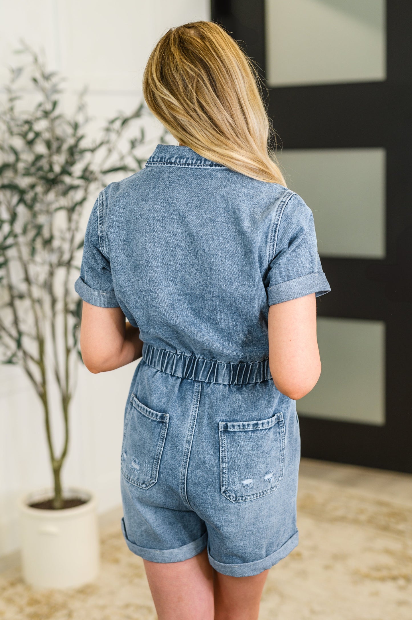 Ryder Denim Button Front Romper