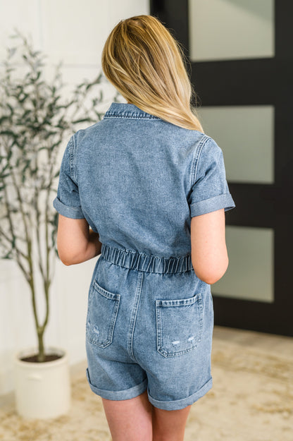 Ryder Denim Button Front Romper