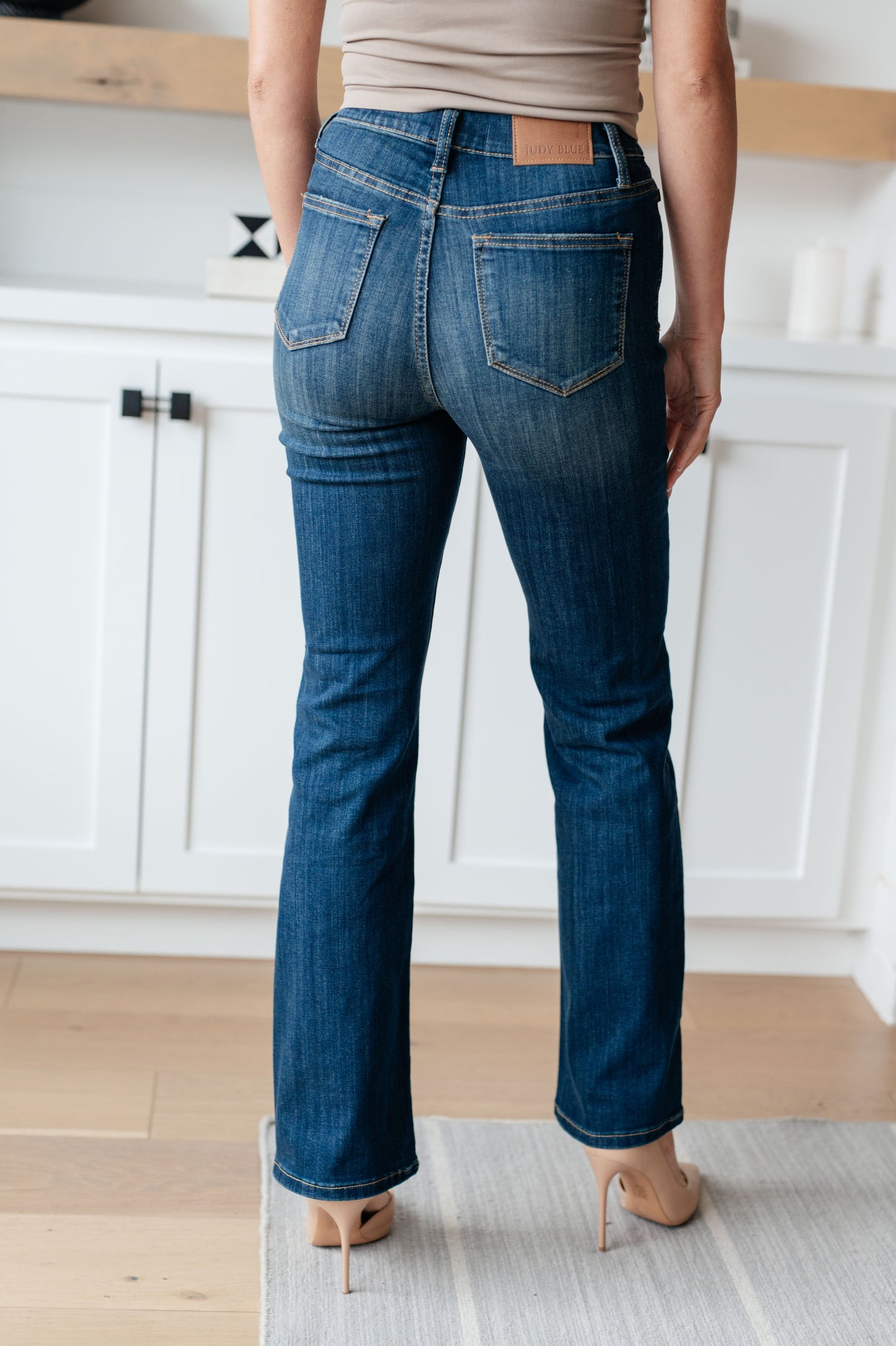 JUDY BLUE Ricki High Rise Pull On Slim Bootcut Jeans