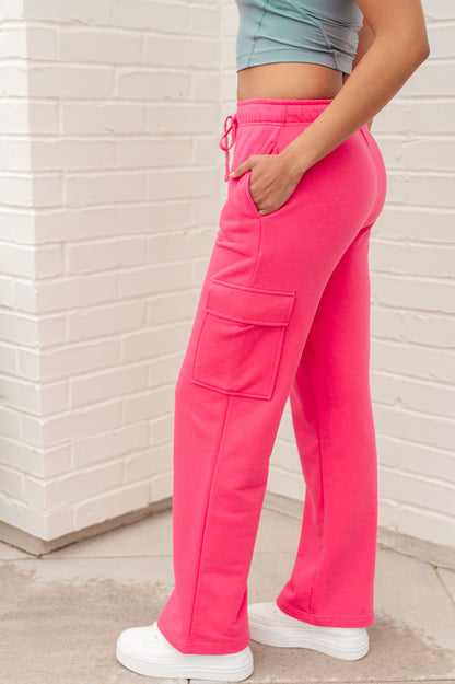 Run, Don't Walk Cargo Sweatpants, Flamingo Pink