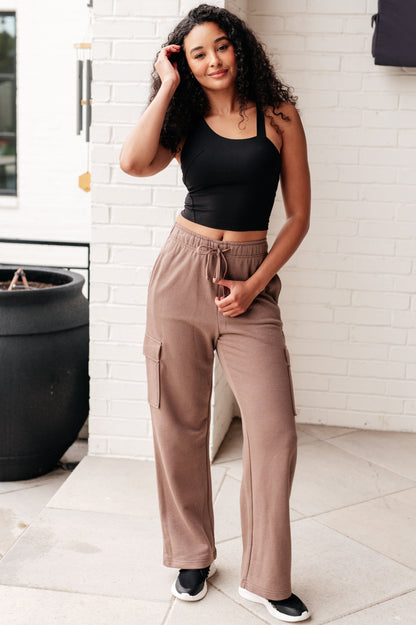 Run, Don't Walk Cargo Sweatpants, Smoky Brown