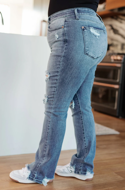 JUDY BLUE O'Hara Destroyed Straight Leg Jeans