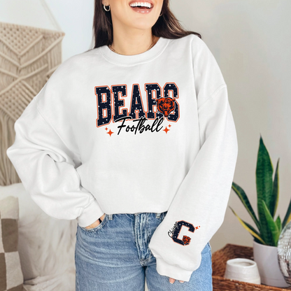 Football Team Logo Sleeve Sweatshirt