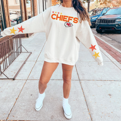Football Team Star Sleeve Sweatshirt