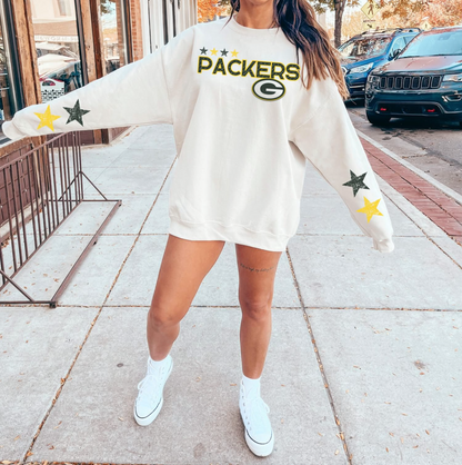 Football Team Star Sleeve Sweatshirt