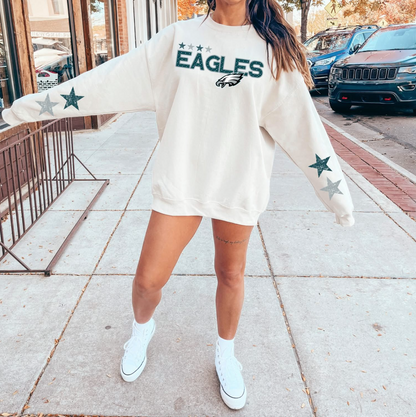 Football Team Star Sleeve Sweatshirt
