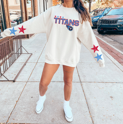 Football Team Star Sleeve Sweatshirt