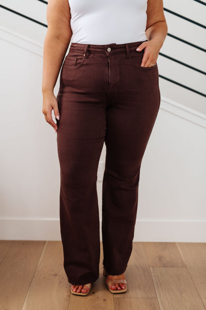 JUDY BLUE Sienna Tummy Control Flare Jeans, Espresso