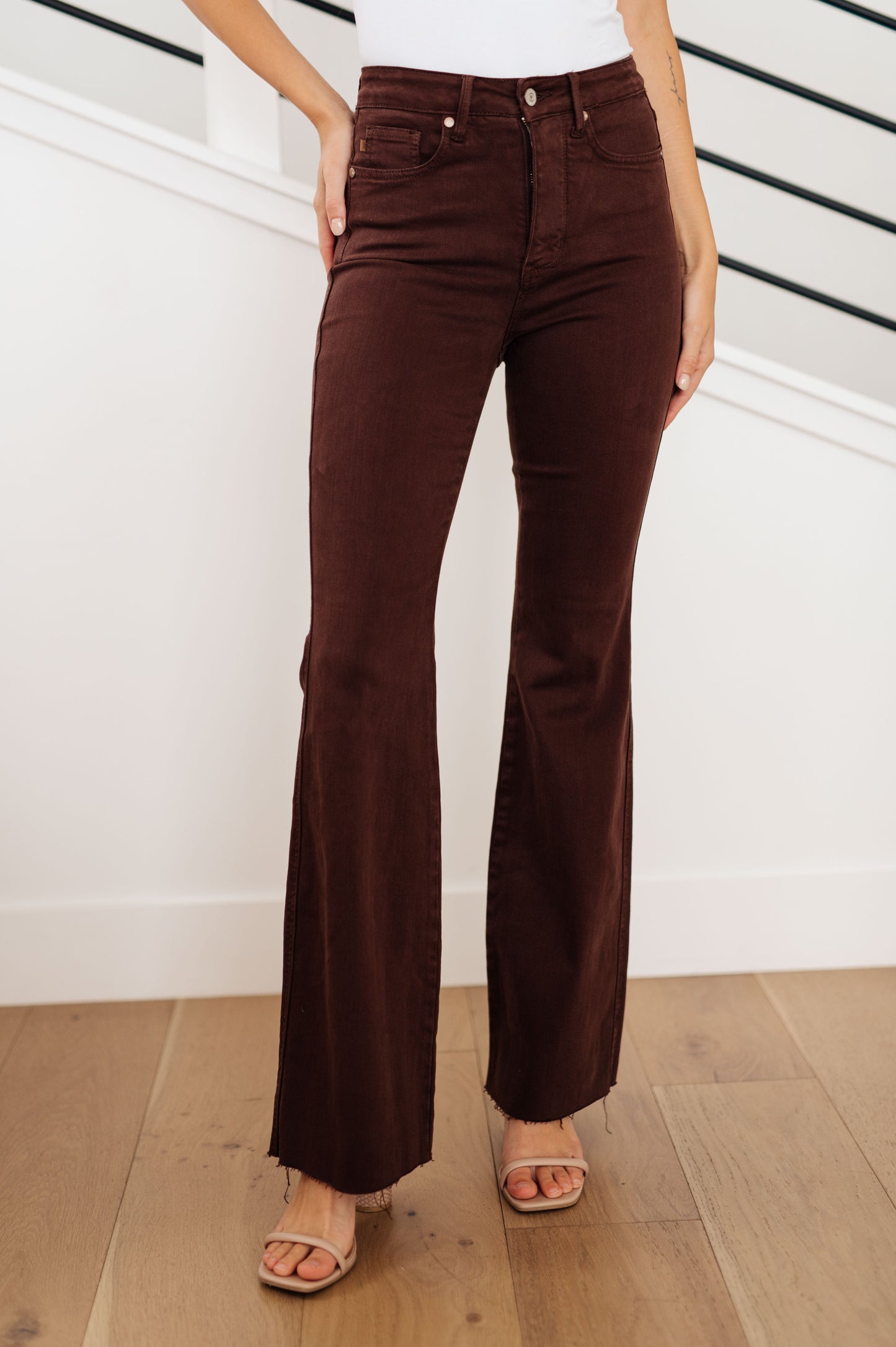 JUDY BLUE Sienna Tummy Control Flare Jeans, Espresso