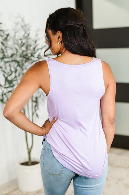 Lavender Basic V-Neck Tank Top