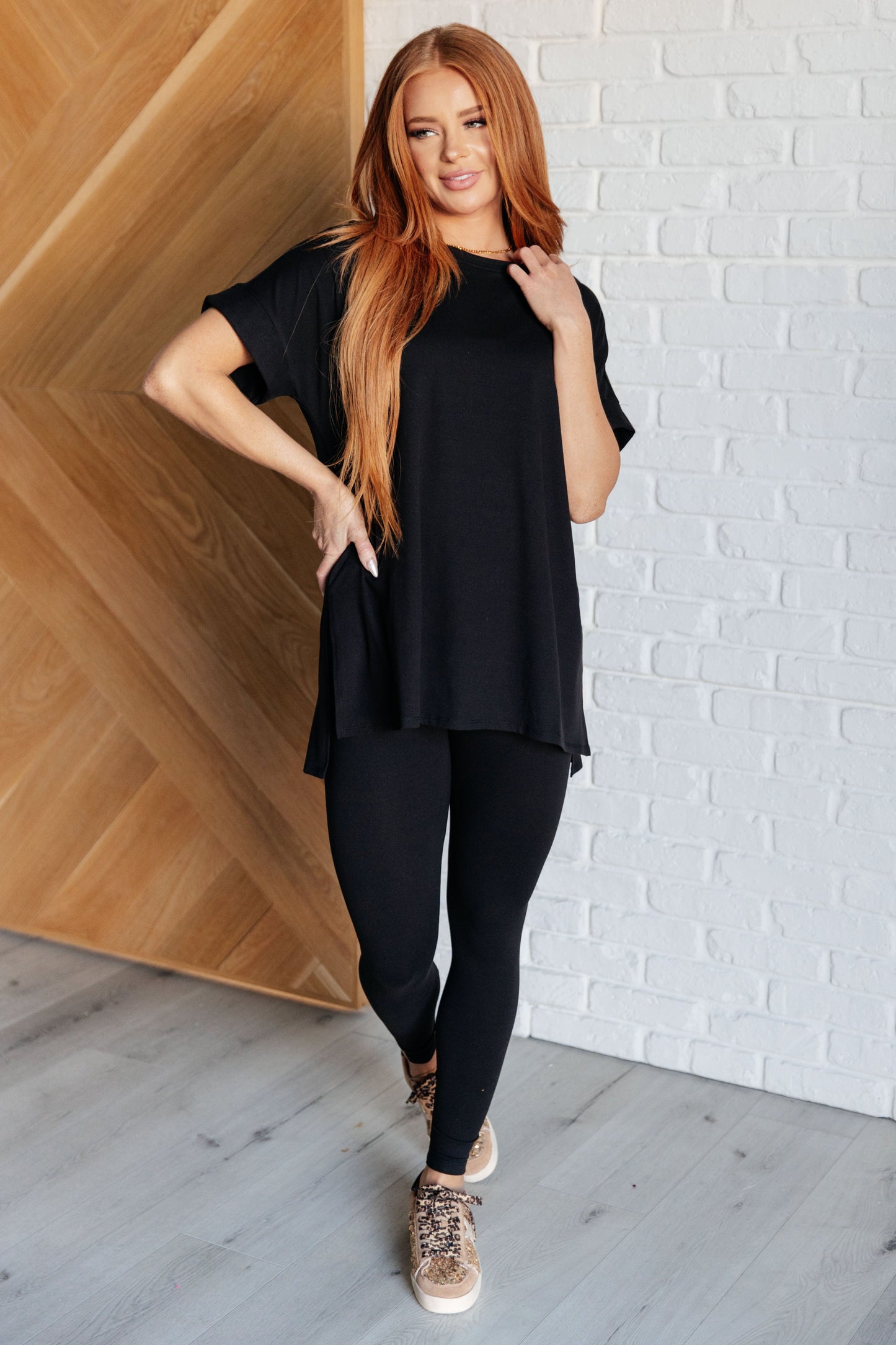 Soft Serve Buttery Soft Tee & Leggings Set, Black