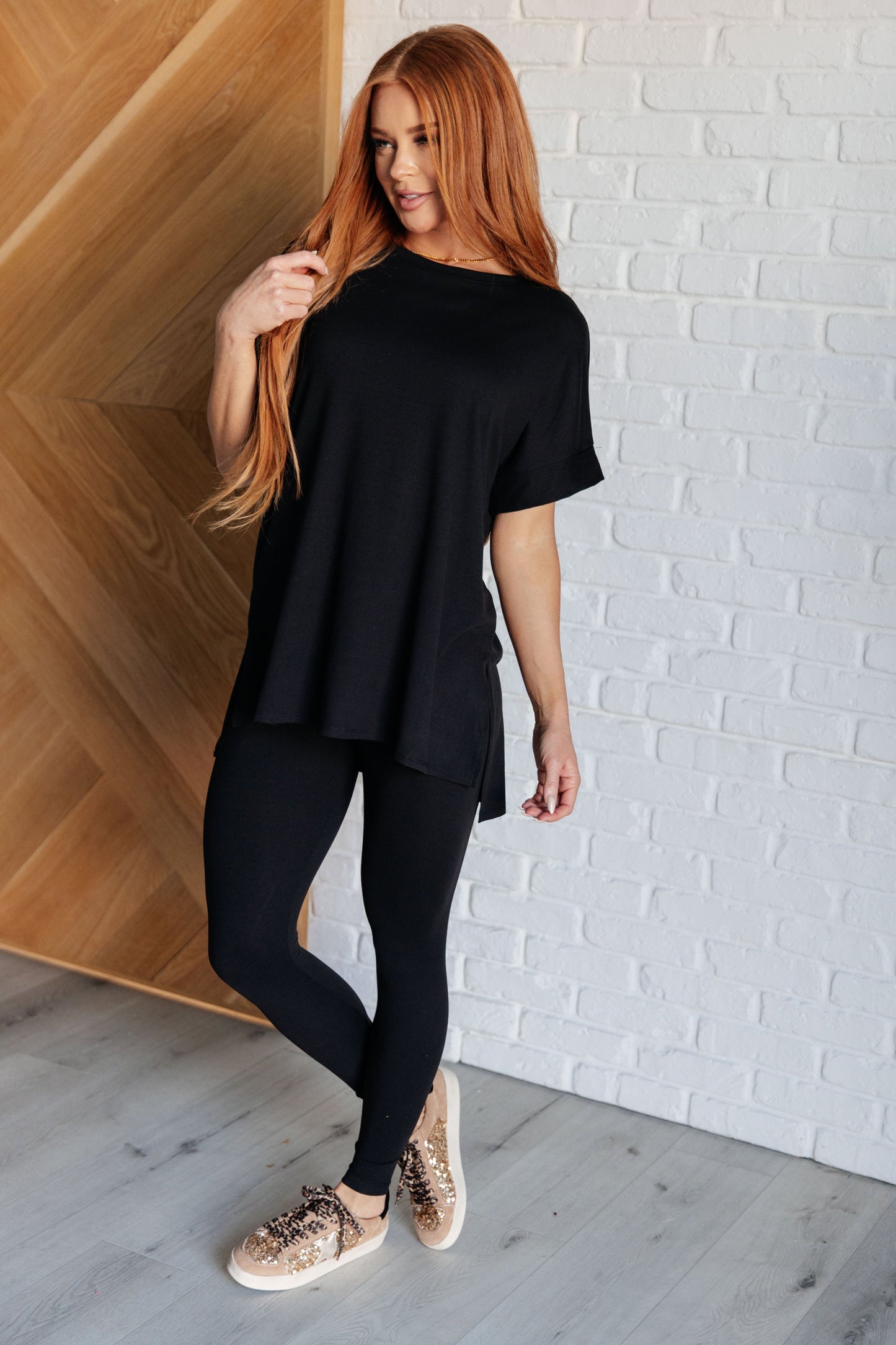 Soft Serve Buttery Soft Tee & Leggings Set, Black