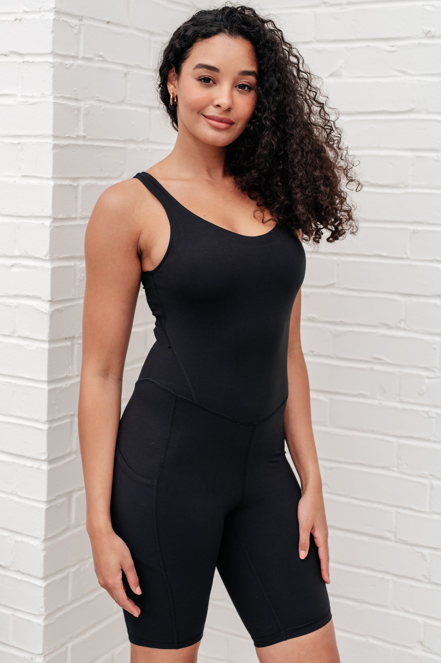 Sun Salutations Bodysuit Romper, Black