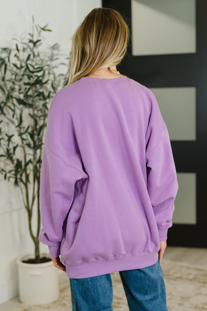 Sunday Snug Relaxed Pullover Top, Lavender