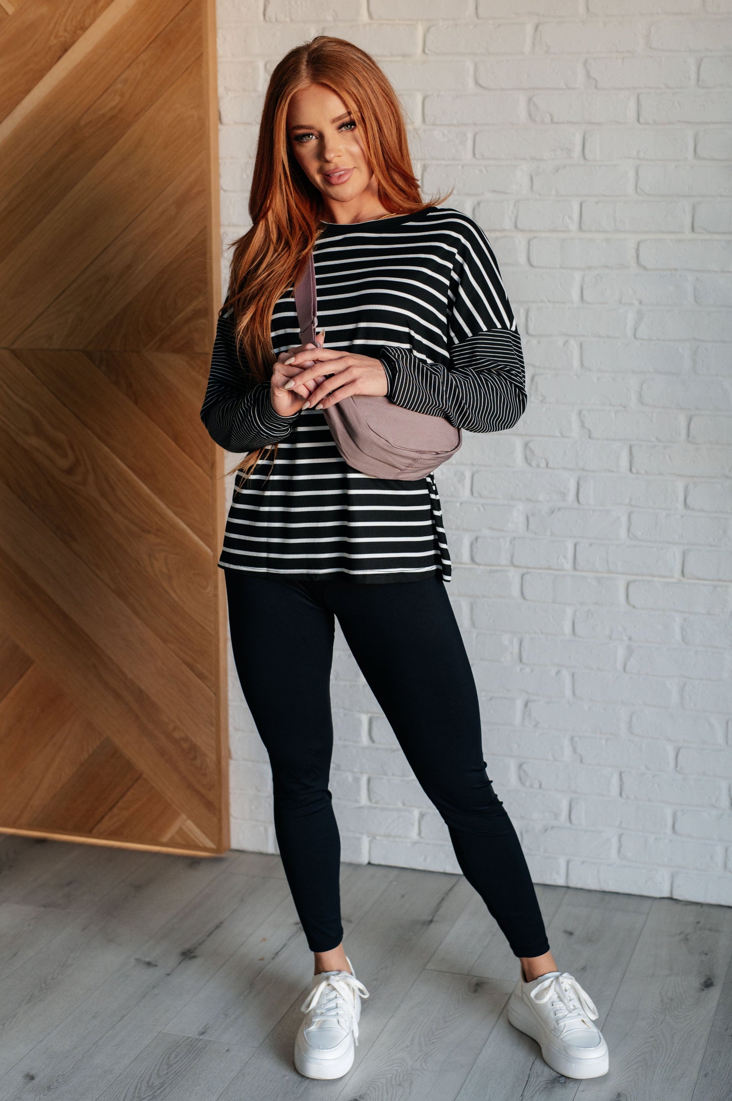 Super Clever Patchwork Striped Top, Black