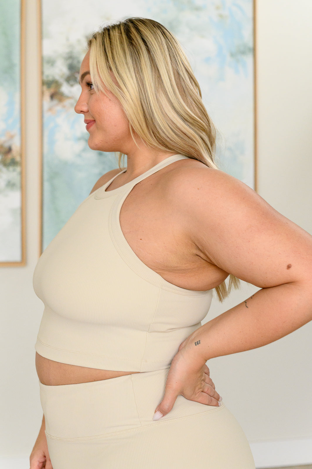 Sweet Thang Cropped Tank Top, Seashell