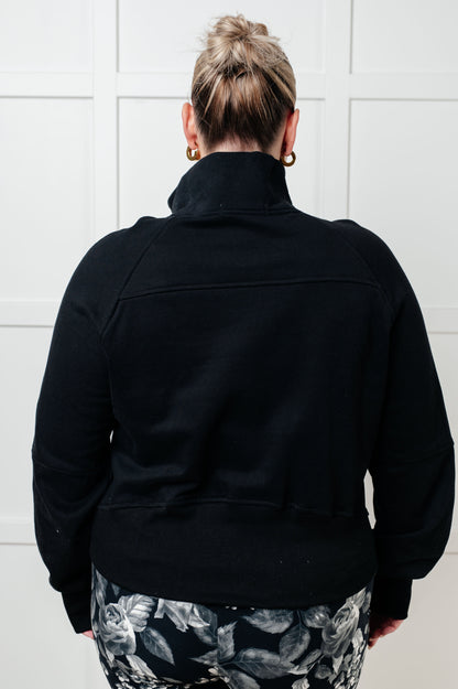 Under Her Spell Half Zip Pullover, Black