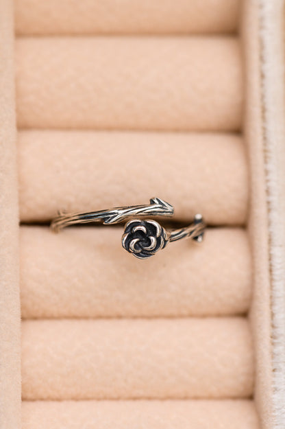 Sterling Silver Wrapped In A Rose Ring