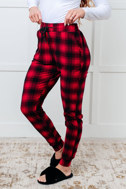 Your New Favorite Joggers, Red Plaid