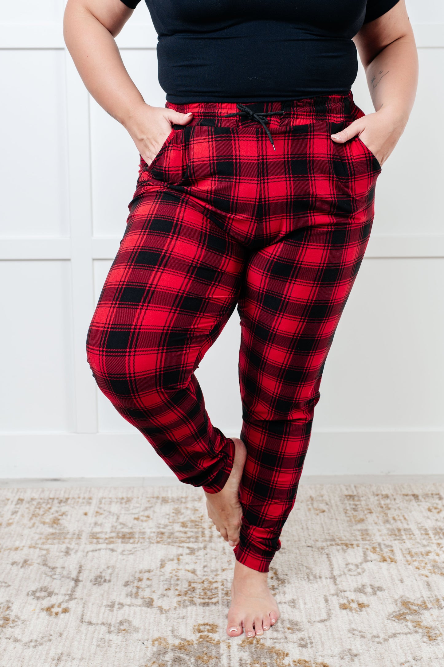 Your New Favorite Joggers, Red Plaid