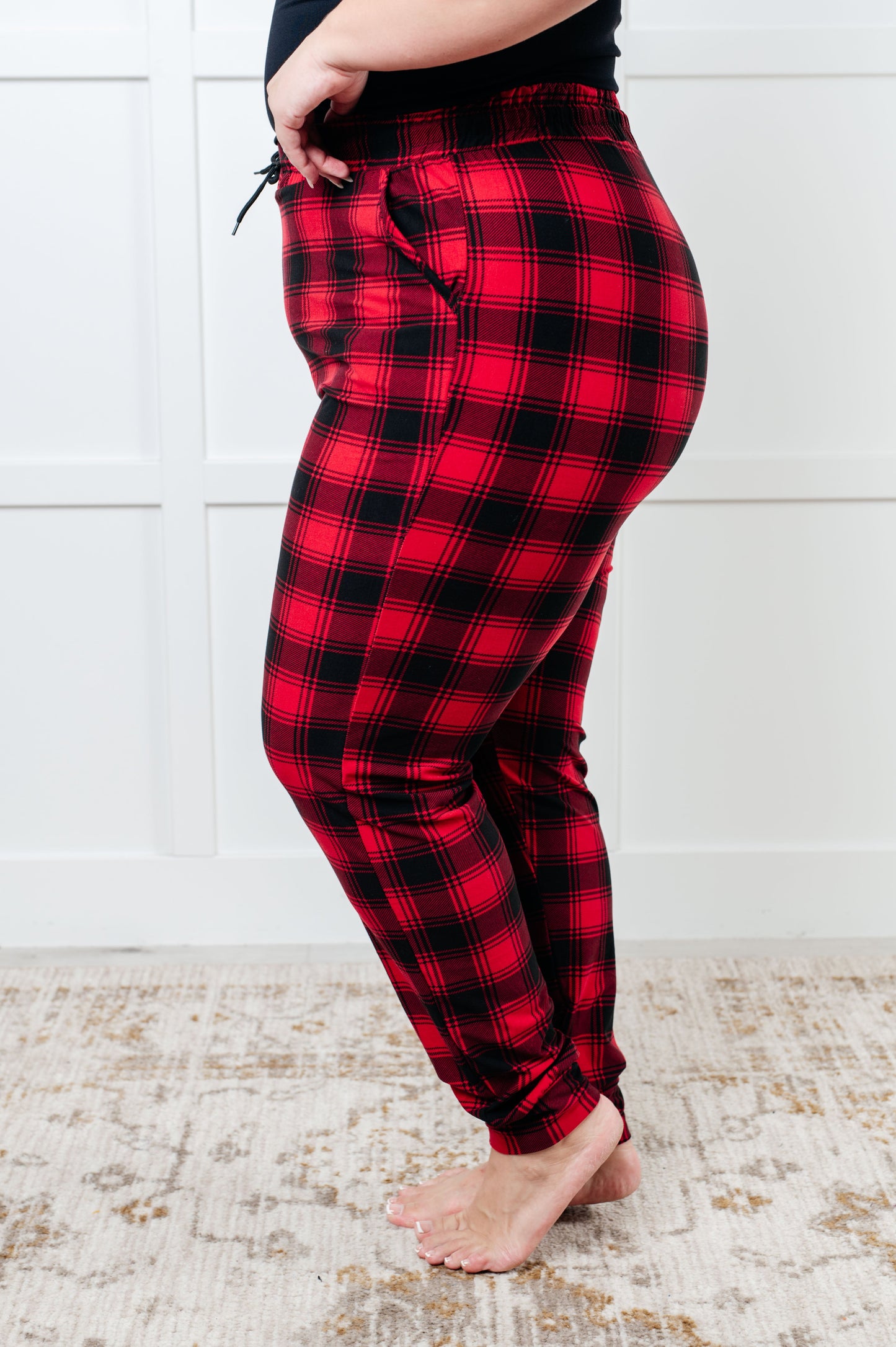 Your New Favorite Joggers, Red Plaid