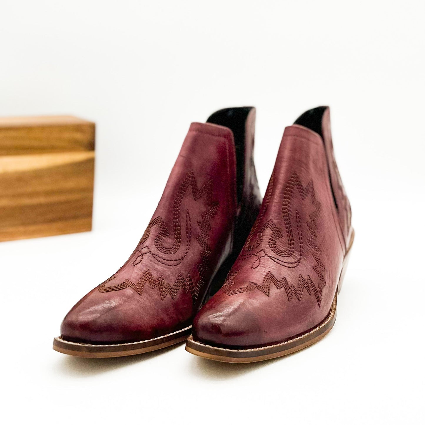 Naughty Monkey Western Kickin' Booties, Burgundy