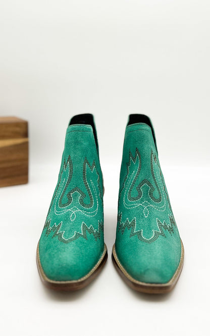 Naughty Monkey Western Kickin' Booties, Turquoise Suede