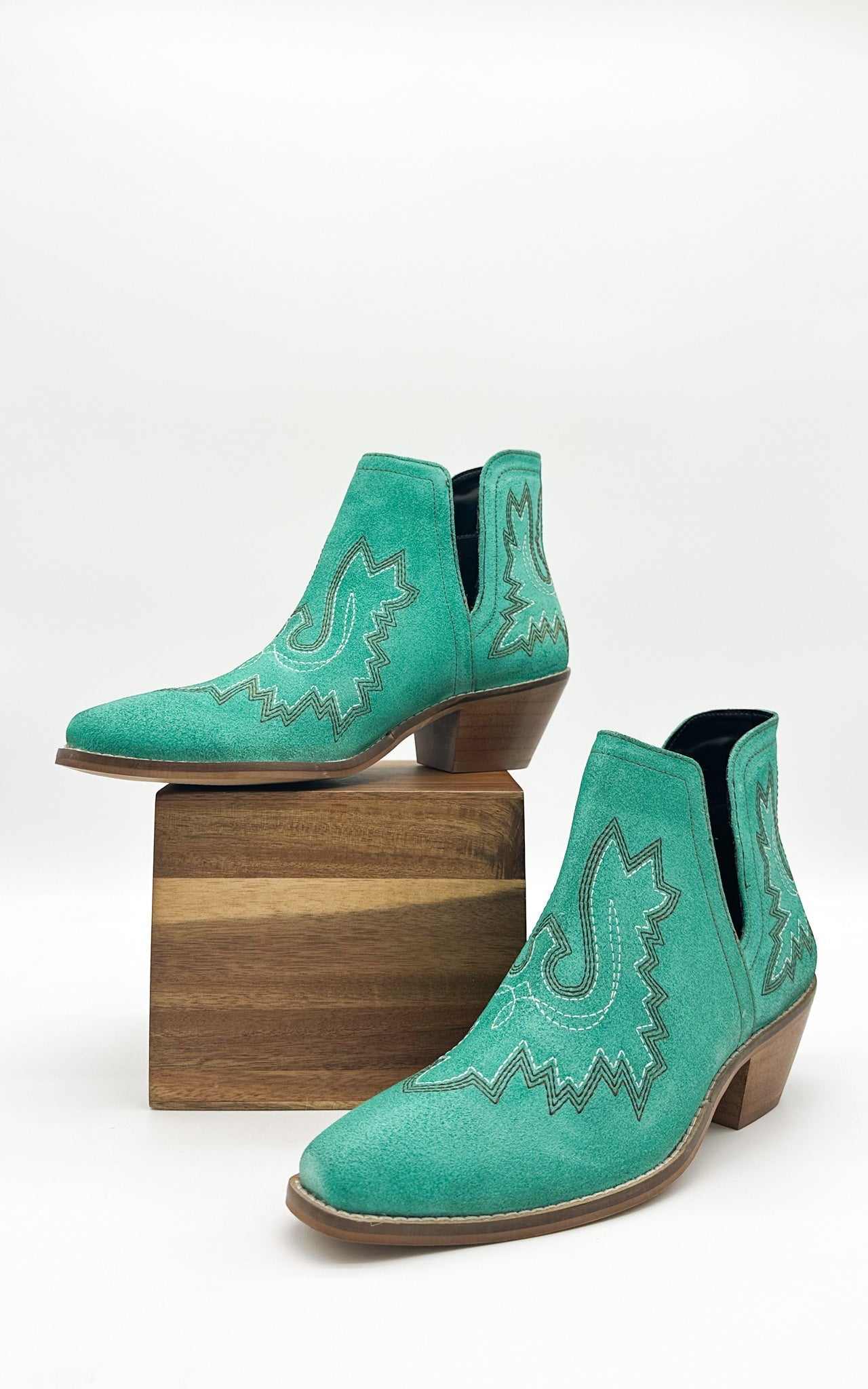 Naughty Monkey Western Kickin' Booties, Turquoise Suede