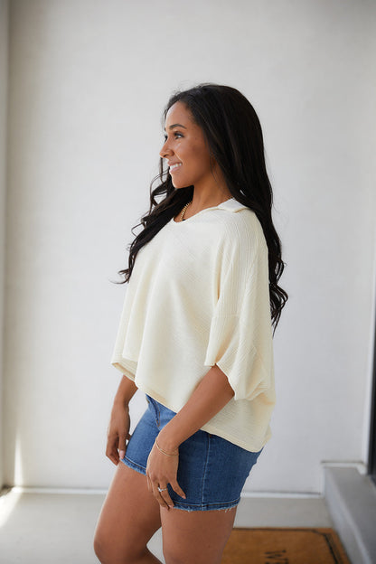 Brianna Textured Knit Mid-Crop Top