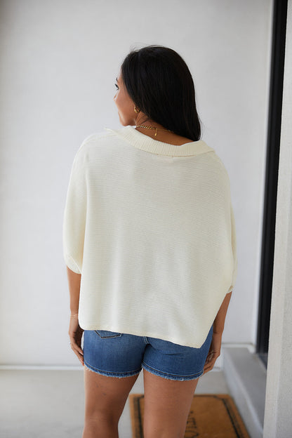 Brianna Textured Knit Mid-Crop Top