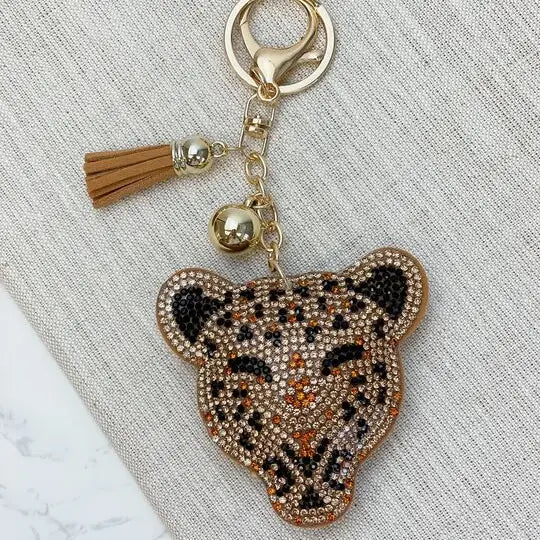 Glitzy Leopard Keychain