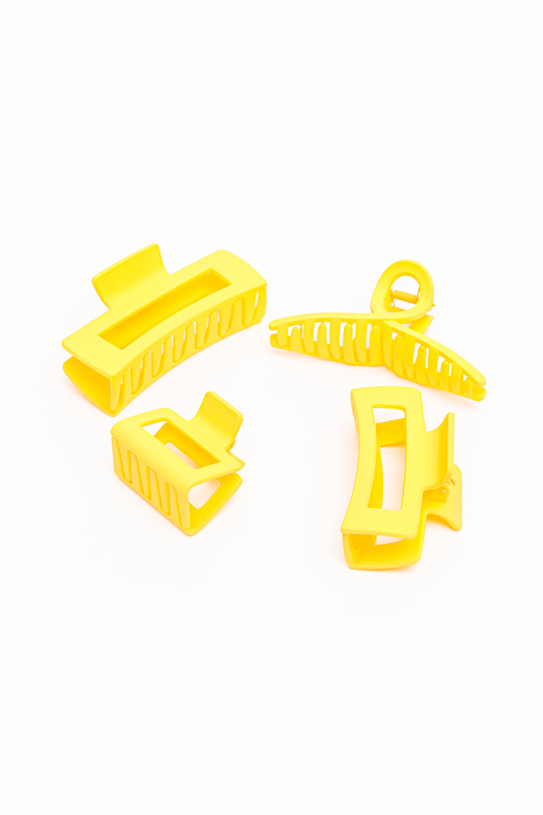 Lemon Yellow Hair Claw Clips, 4-Pack