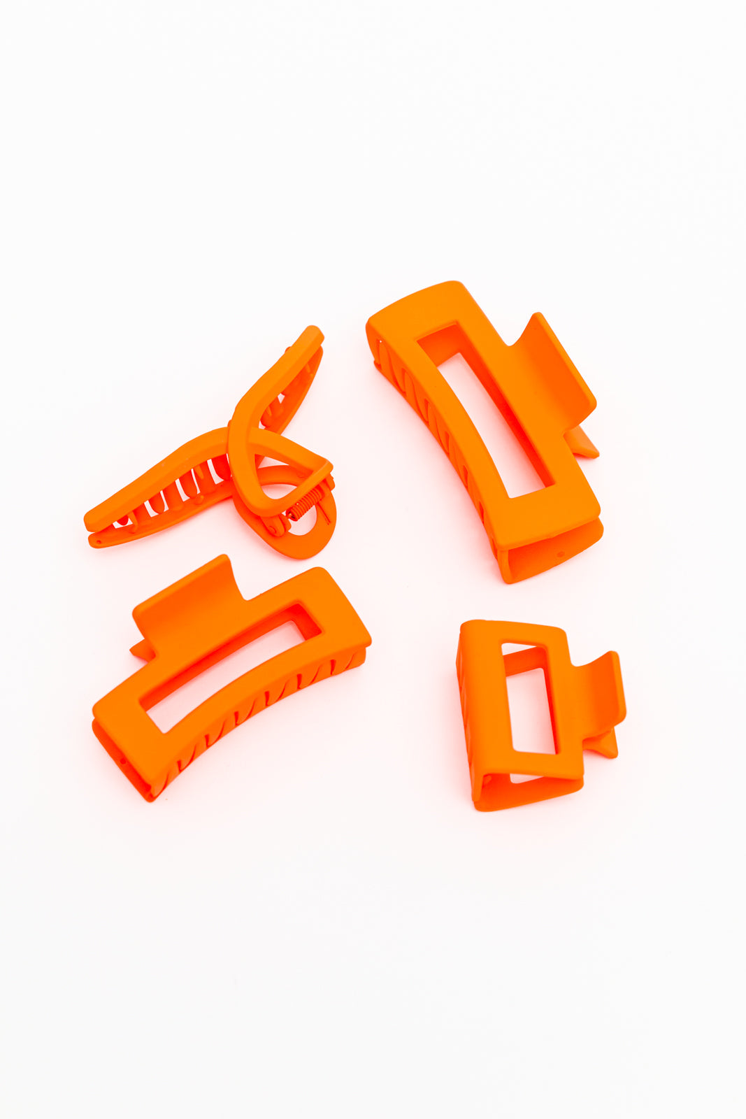 Orange Hair Claw Clips, 4-Pack