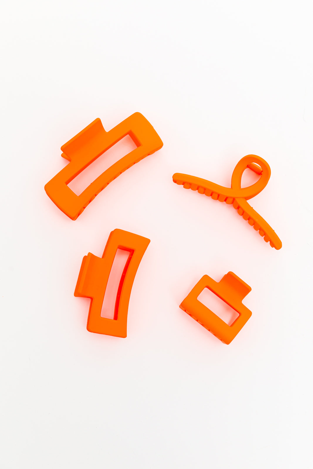 Orange Hair Claw Clips, 4-Pack