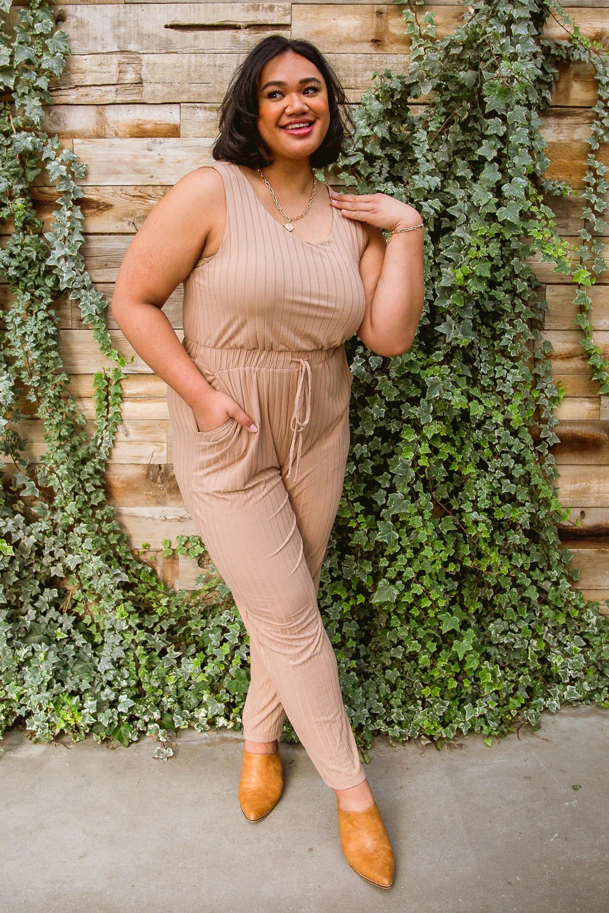 Cruiser Knit Jumpsuit, Tan