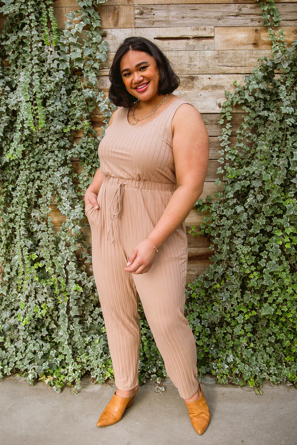 Cruiser Knit Jumpsuit, Tan