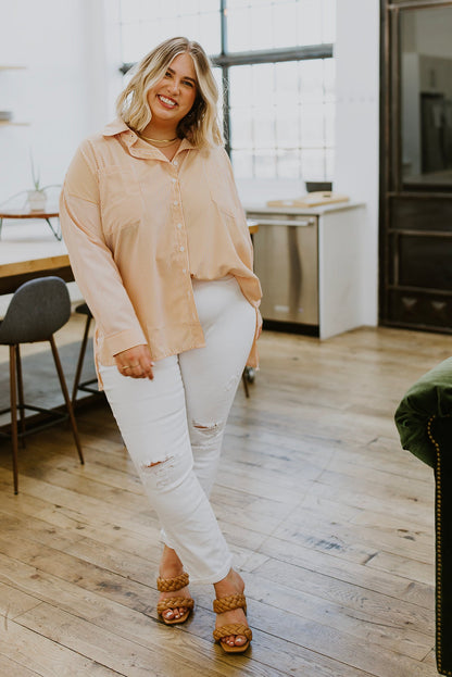 Easy On The Eyes Striped Button Front Top