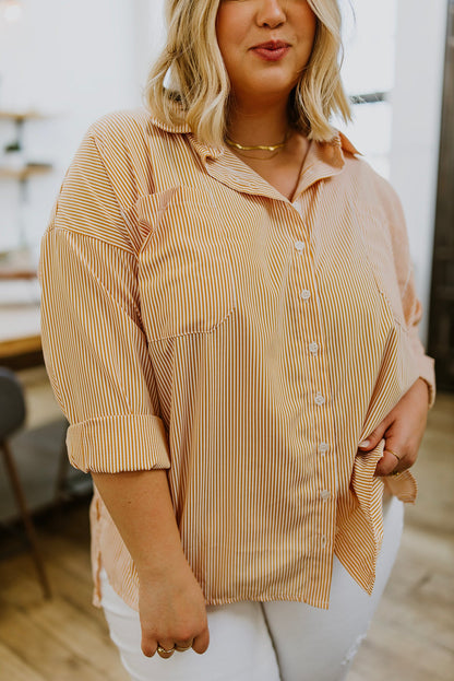 Easy On The Eyes Striped Button Front Top