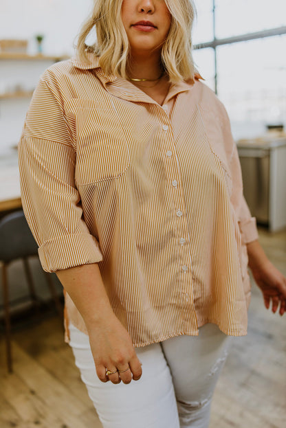 Easy On The Eyes Striped Button Front Top