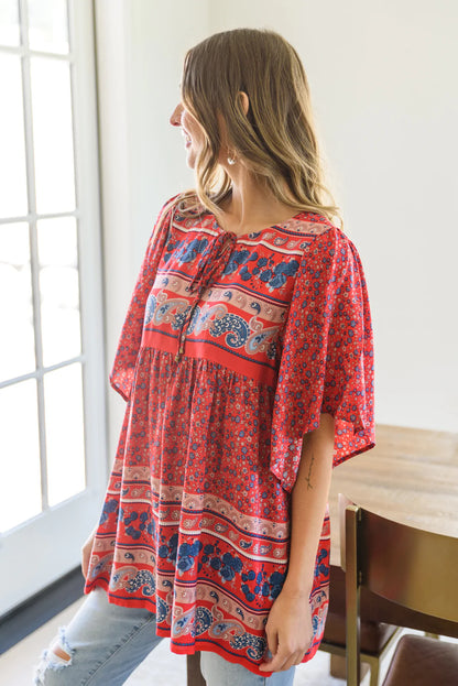 Easy Street Paisley Floral Top