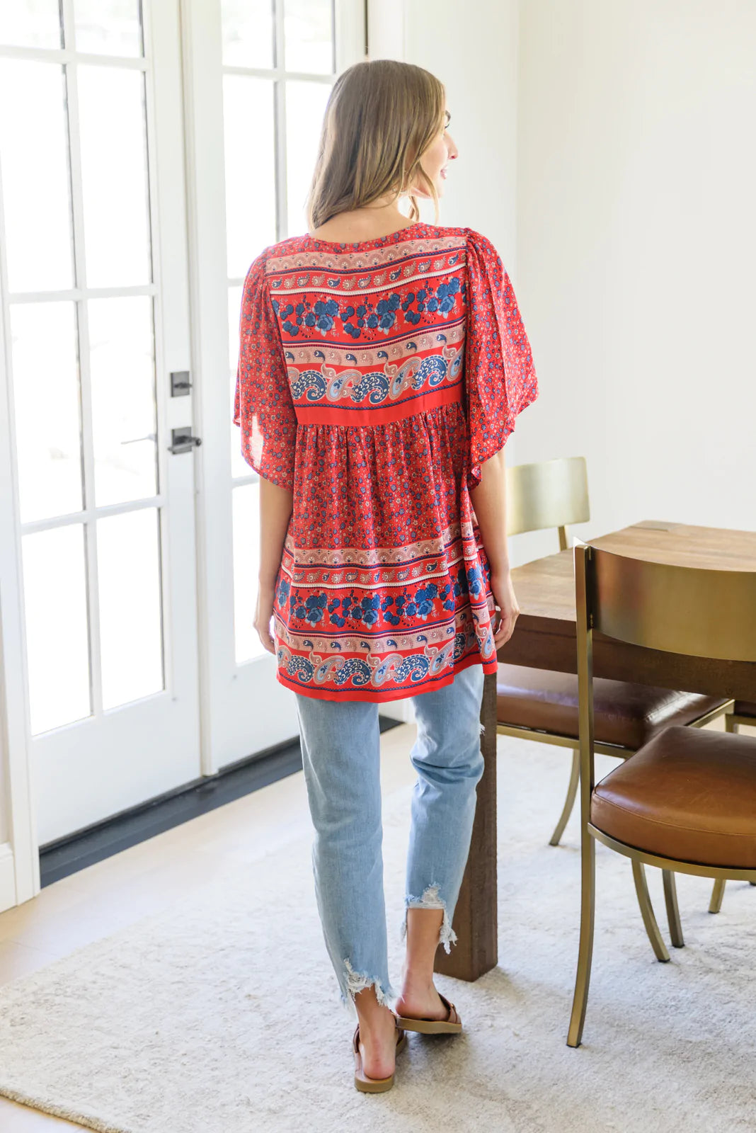 Easy Street Paisley Floral Top