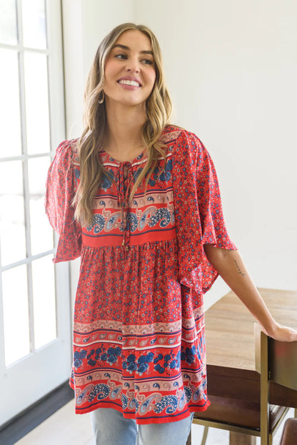 Easy Street Paisley Floral Top