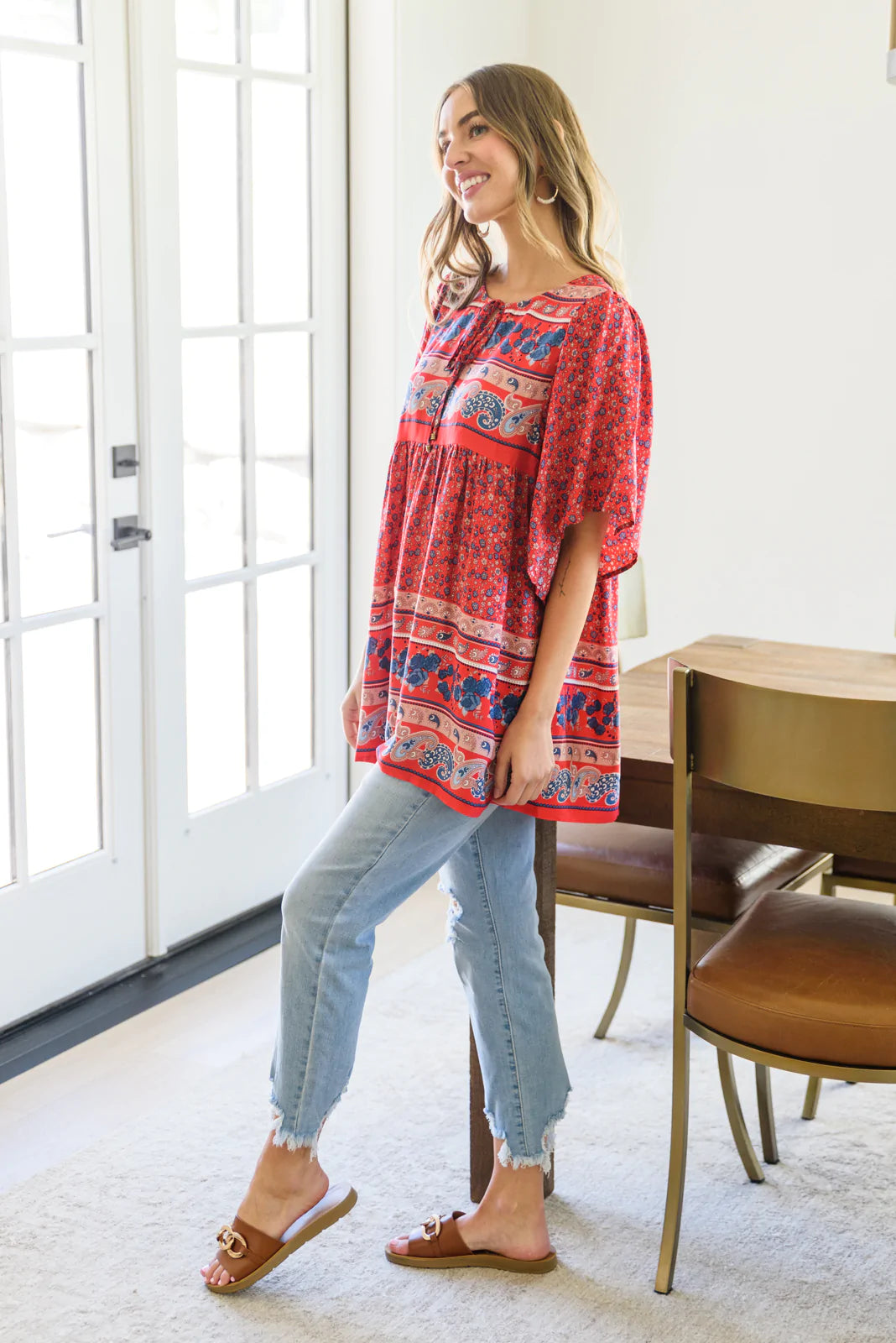 Easy Street Paisley Floral Top