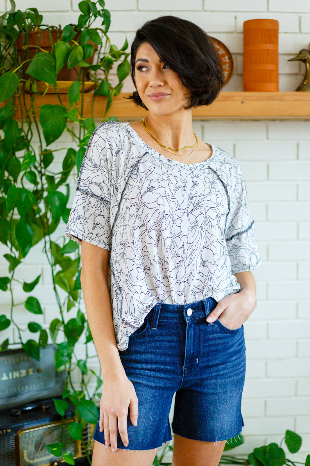 Endless Joy Floral Short Sleeve Top