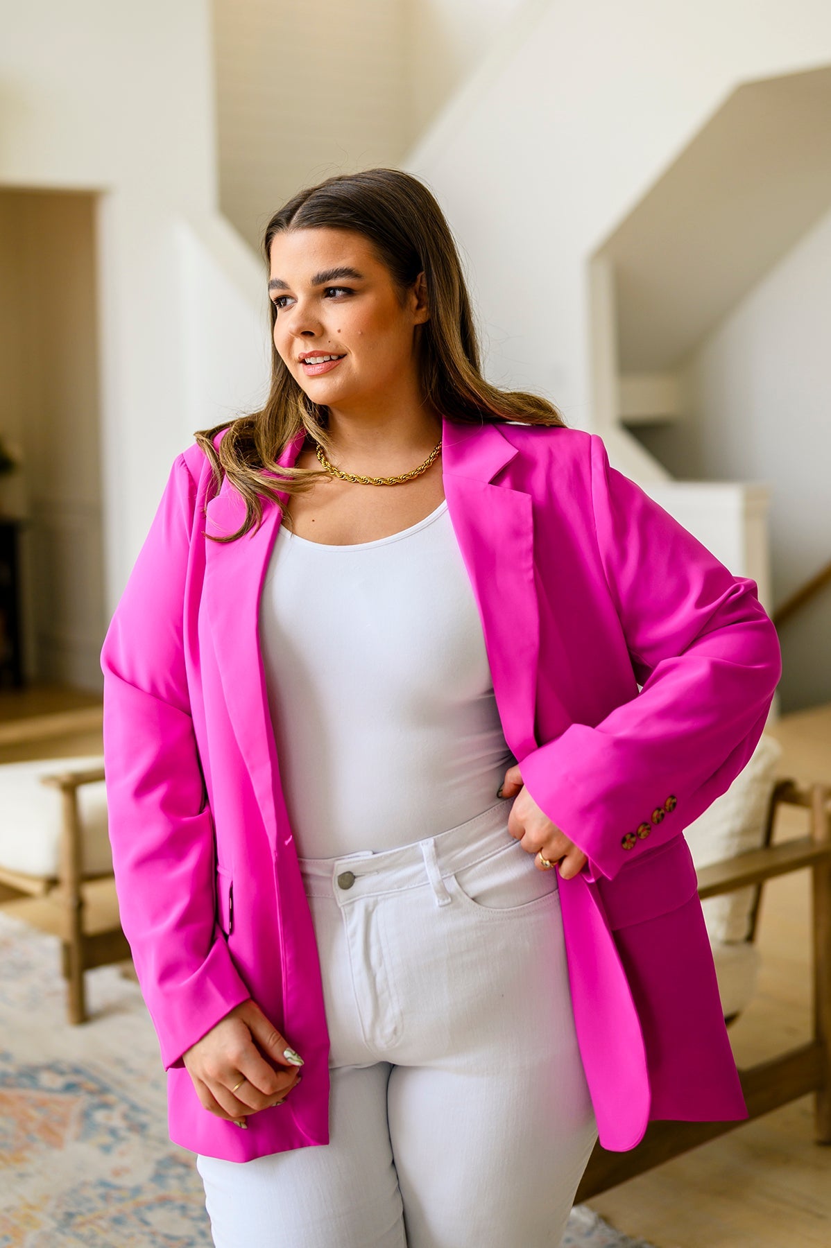 Every Day Chic Hot Pink Blazer