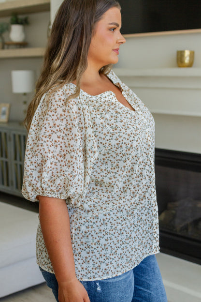 Fancy Me Floral Button Front Top