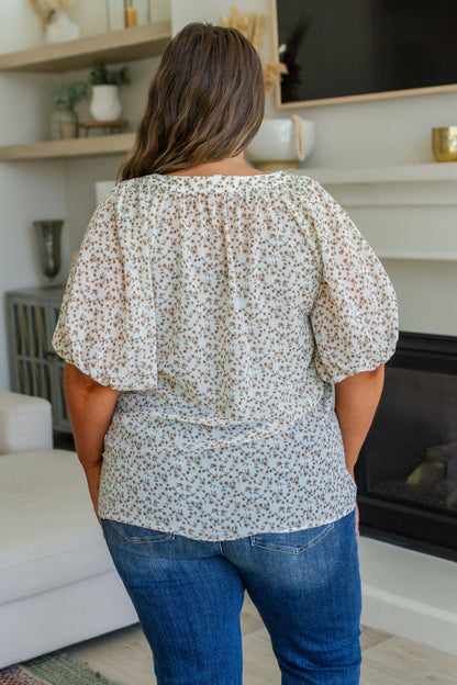 Fancy Me Floral Button Front Top