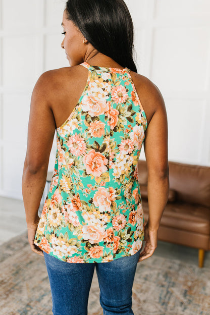 Fiddle Dee Dee Floral Halter Tank Top