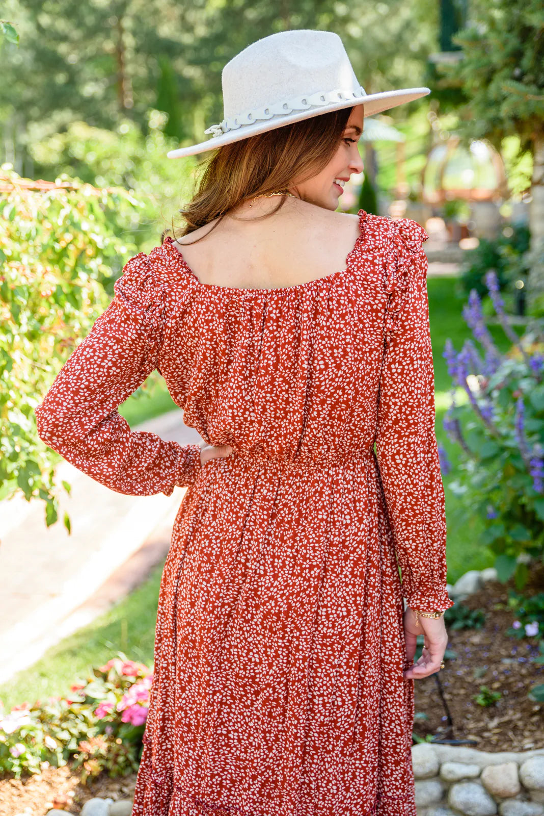 First Kiss Long Sleeve Maxi Dress, Rust